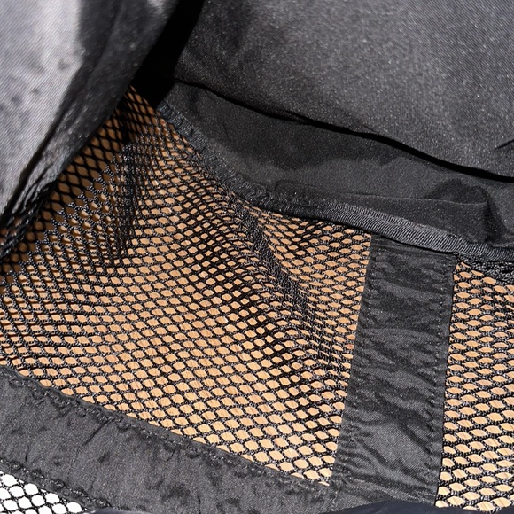 Chanel Sports CC Logo Duffle Nylon Mesh Black Grey Gray Gym Tennis Travel Bag - Picture 15 of 17